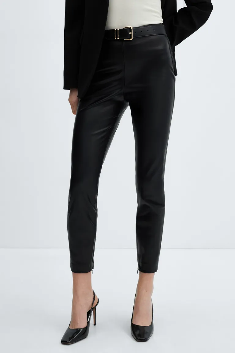Leggings efecto cuero aberturas de Mango en Pantalones para argentina