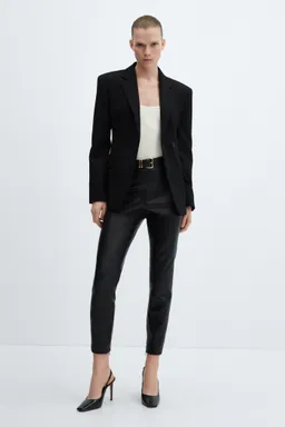 Leggings efecto cuero aberturas de Mango en Pantalones para argentina