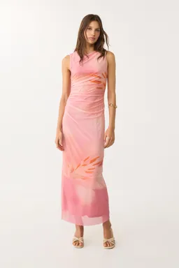Vestido midi estampado de tul de Stradivarius en Vestidos para argentina