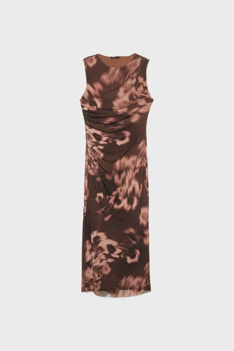 Vestido midi estampado de tul de Stradivarius en Vestidos para argentina