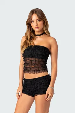Top tubo julianna con volantes de Edikted en Tops para argentina