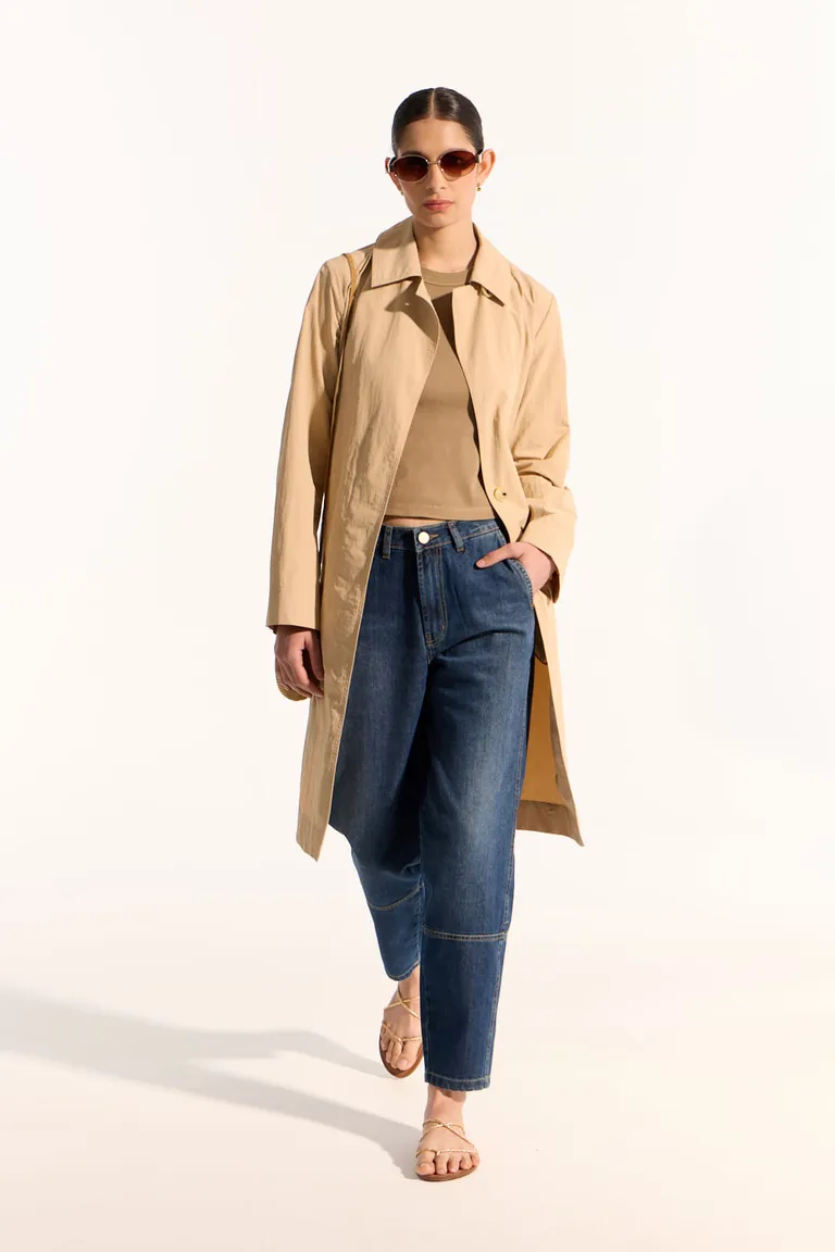 Trench clásico y elegante de corte recto y largo por debajo de las rodillas de Portsaid en Chaquetas para argentina