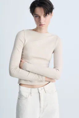 Camiseta cuello barco algodón de Mango en Remeras para argentina