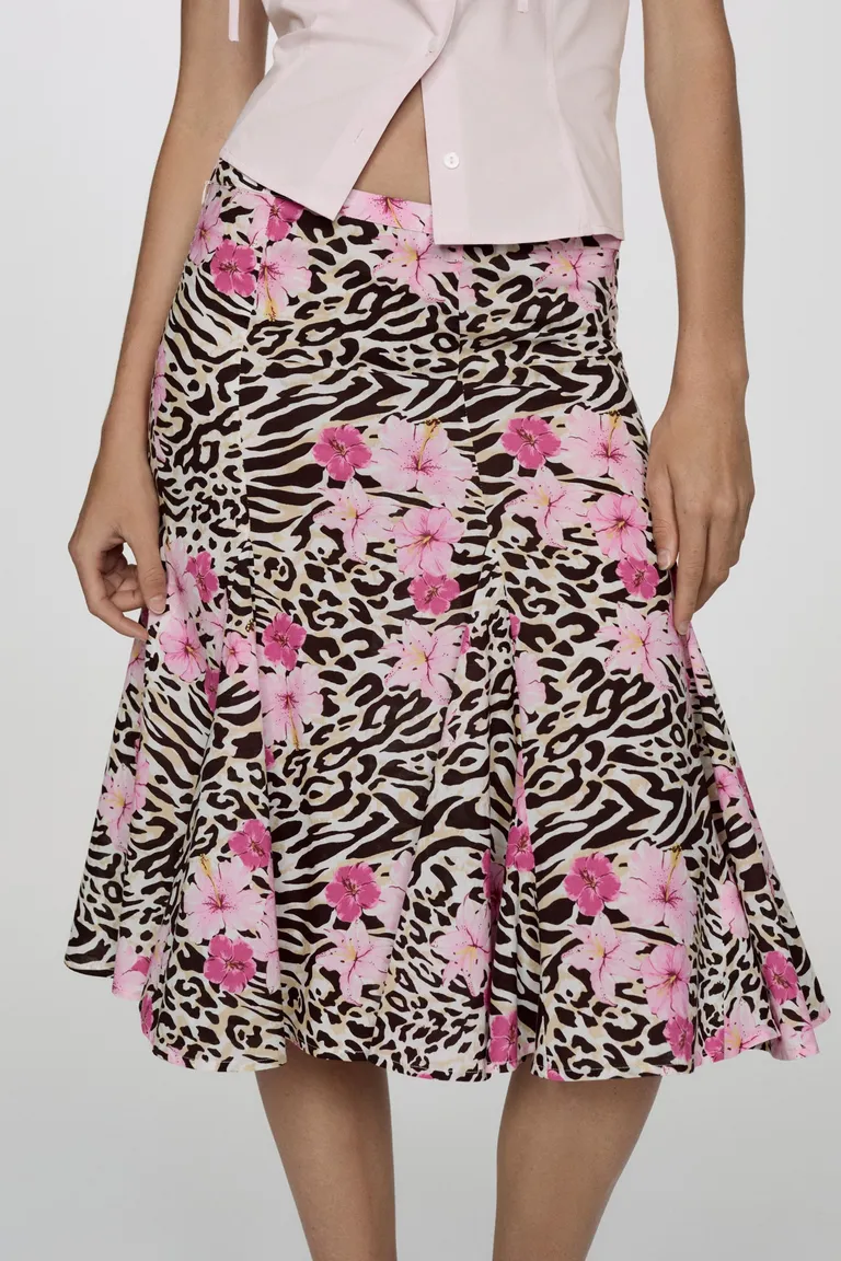 Falda midi leopardo de Mango en Faldas para argentina
