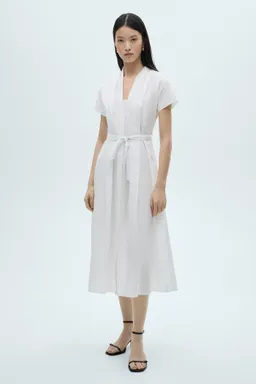 Vestido con pliegues lazo de Mango en Vestidos para argentina