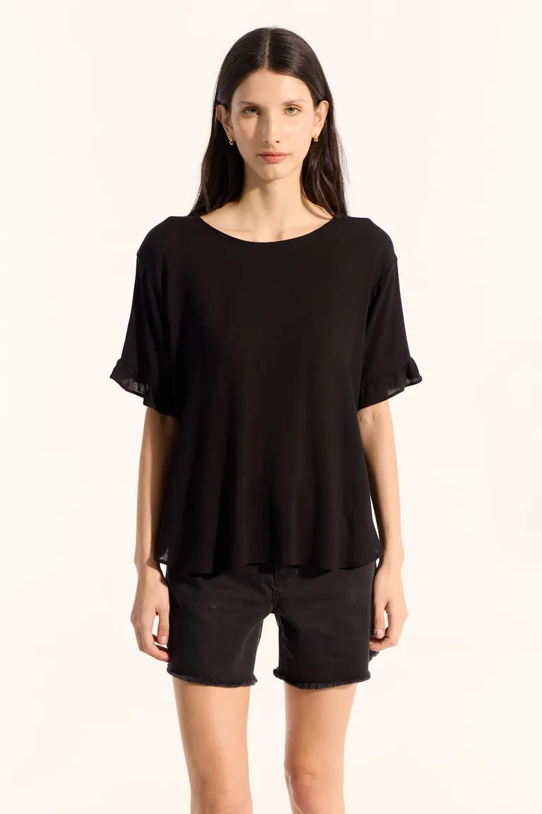 Top holgado de verano con volados en mangas y espalda de Portsaid en Tops para argentina