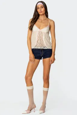 Top babydoll encaje transparente cinta de Edikted en Tops para argentina
