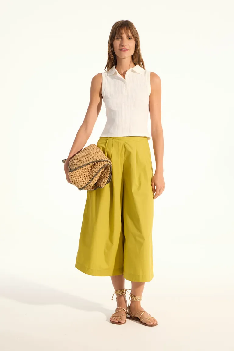 Pantalón wide leg de corte holgado y largo crop por encima de los tobillos de Portsaid en Pantalones para argentina