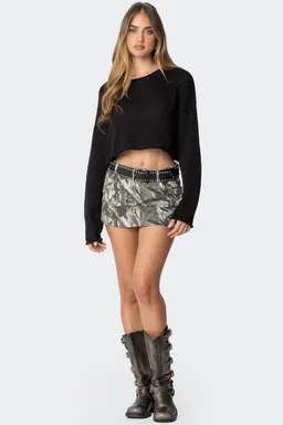Mini falda denim camuflada de Edikted en Shorts para argentina