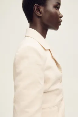 Blazer traje mezcla lino arrugado de Mango en Blazers para argentina