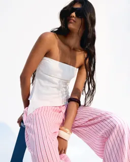 Top bandeau con lino de Bershka en Tops para argentina