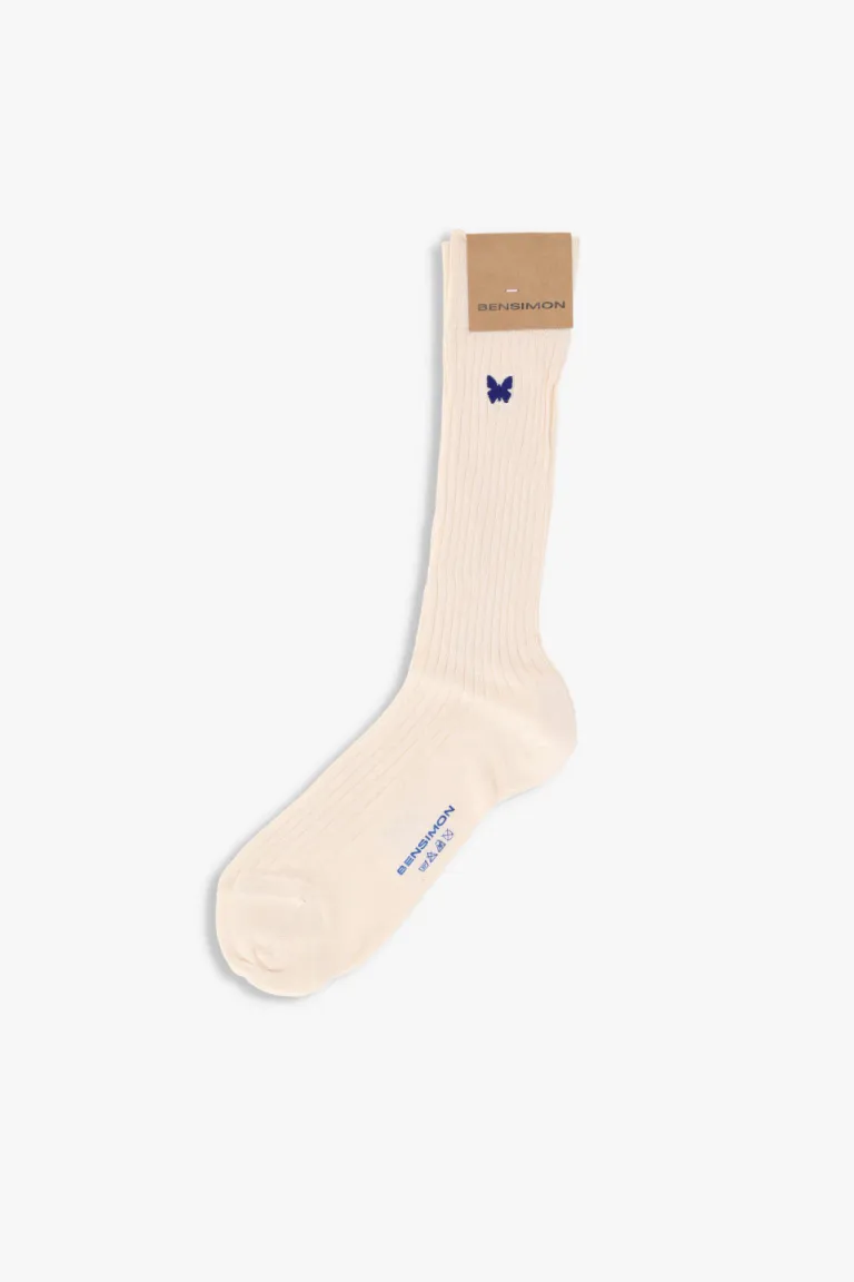 Media de caña media con bordado de mariposa - Diseño elegante y minimalista de Bensimon en Ropa Interior y Medias para argentina