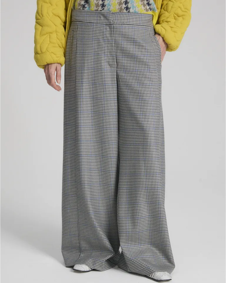 Pantalon amplio con diseño a cuadros de corte holgado de Blue Sheep en Pantalones para argentina