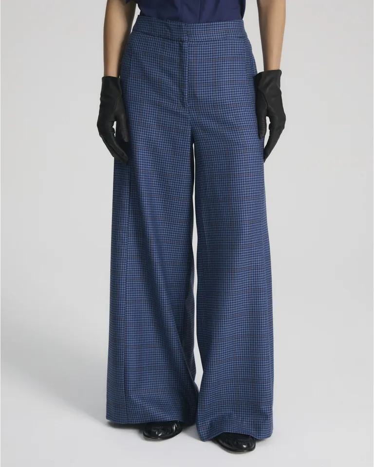 Pantalon amplio con diseño a cuadros de corte holgado de Blue Sheep en Pantalones para argentina