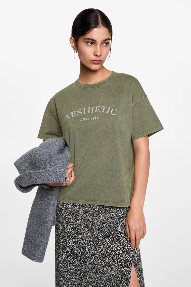 Remera mensaje estampado de Mango Teen en Remeras para argentina