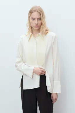 Camisa fluida panel contraste de Mango en Camisas para argentina