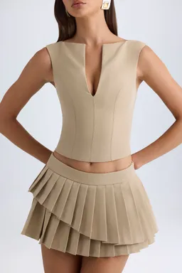 Crop top camel frente abierto de Oh Polly en Tops para argentina