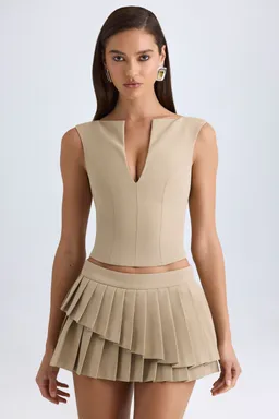Crop top camel frente abierto de Oh Polly en Tops para argentina