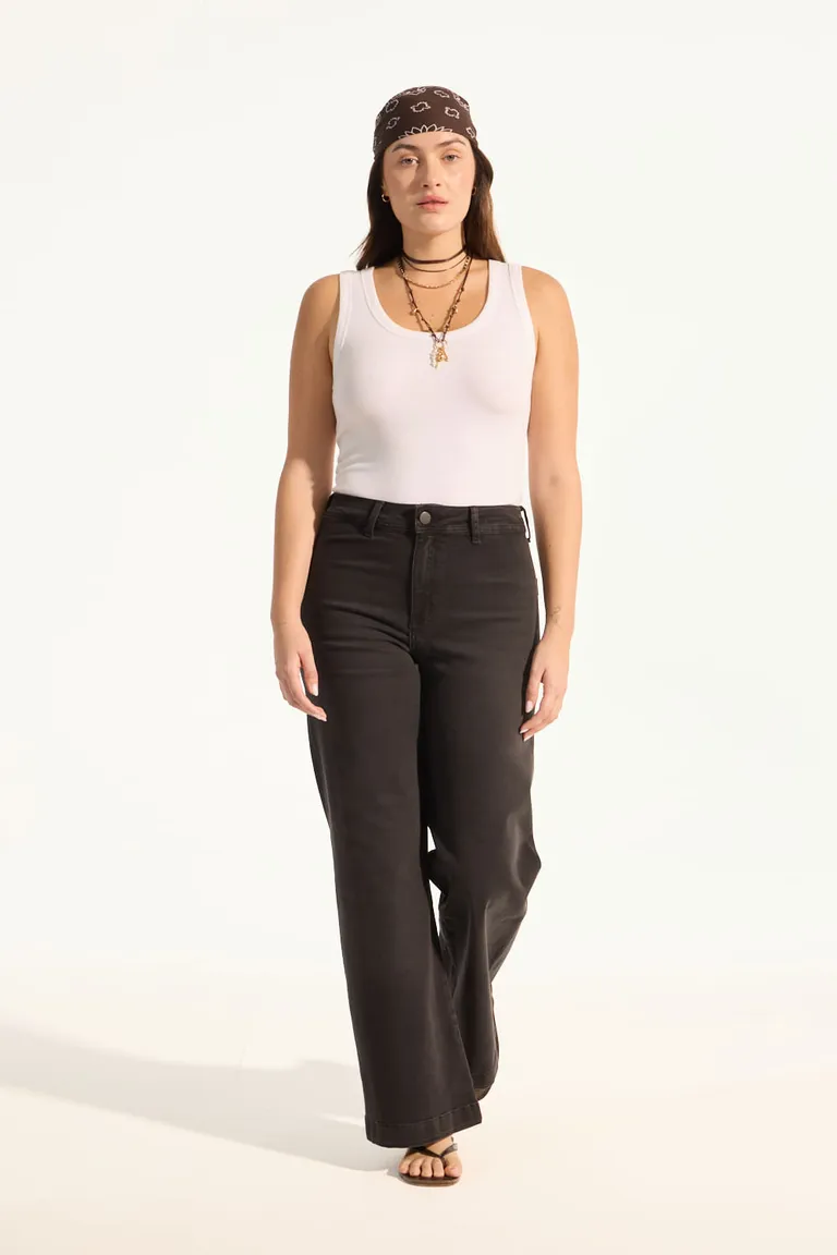 Pantalones ankle crop de pierna ancha y corta en los tobillos para mujer de Portsaid en Pantalones para argentina