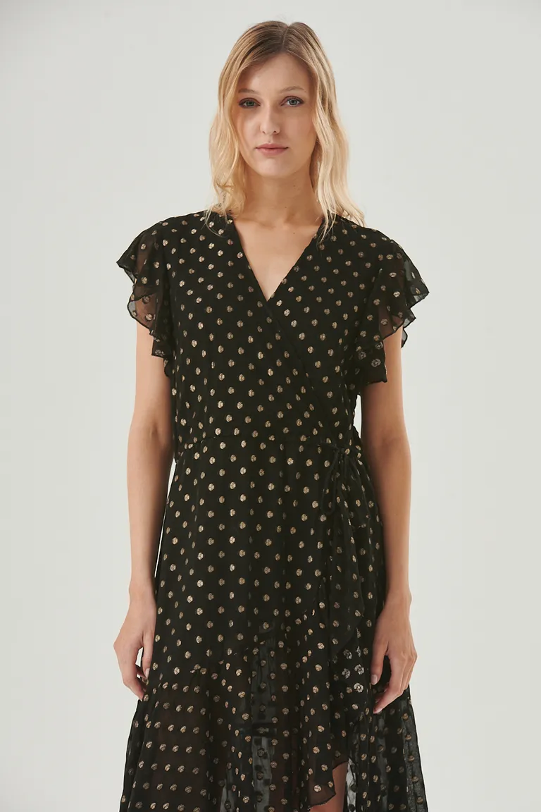 Vestido Lennon: Diseño cruzado, lazo en la cintura y caída fluida para un look elegante y femenino de Sweet en Vestidos para argentina