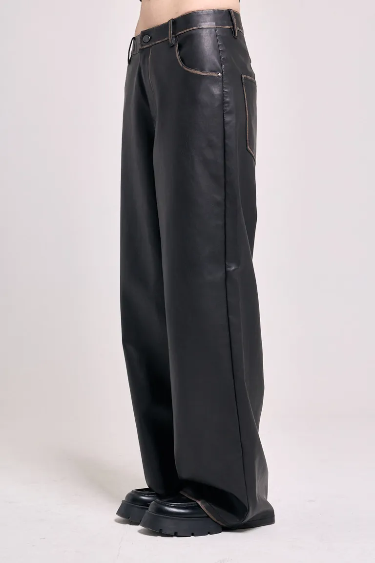 Pantalón de tiro medio con calce amplio y bolsillos laterales de diseño holgado de 47 Street en Pantalones para argentina