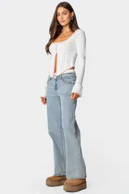 Top pointelle abbie con abertura de Edikted en Blusas para argentina