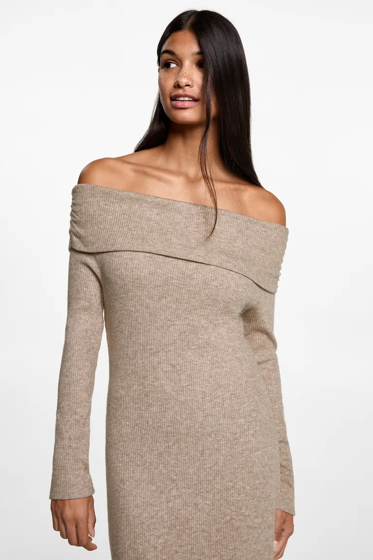 Vestido midi hombros descubiertos de Mango Teen en Vestidos para argentina
