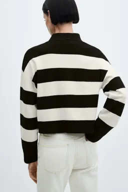 Sweater rayas cuello polo de Mango en Buzos y Sweaters para argentina