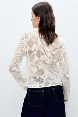 Remera algodón tejido calado de Mango en Buzos y Sweaters para argentina