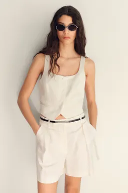 Bermudas traje mezcla lino de Mango en Shorts para argentina