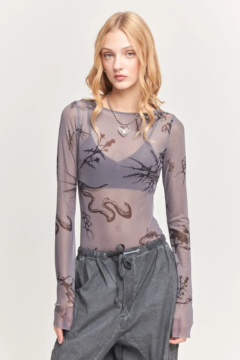 Body de mangas largas con diseño estampado para mujer de 47 Street en Bodies para argentina