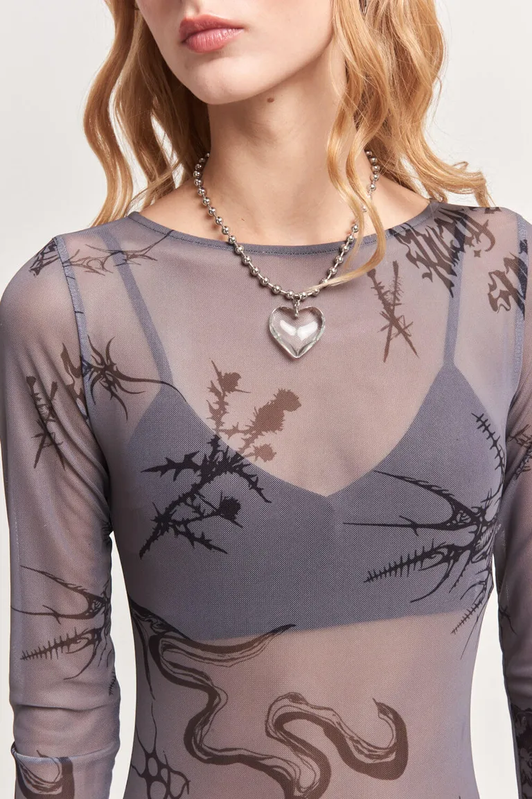 Body de mangas largas con diseño estampado para mujer de 47 Street en Bodies para argentina