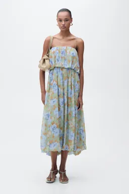 Vestido floral cintura fruncida de Mango en Vestidos para argentina