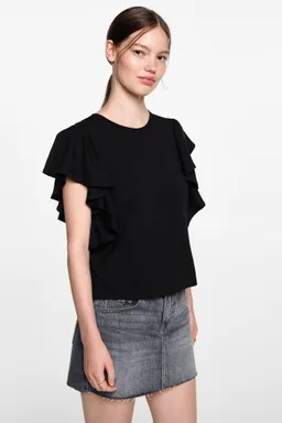 Remera algodón con volantes de Mango Teen en Remeras para argentina