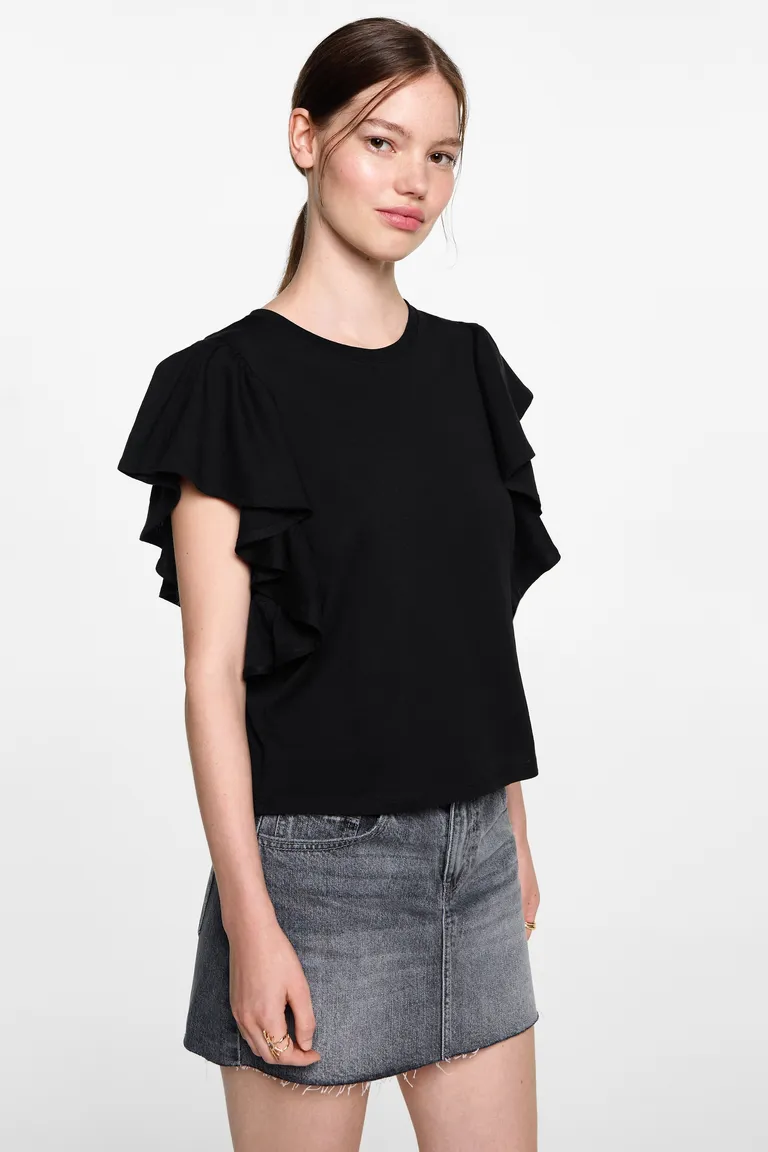 Remera algodón con volantes de Mango Teen en Remeras para argentina