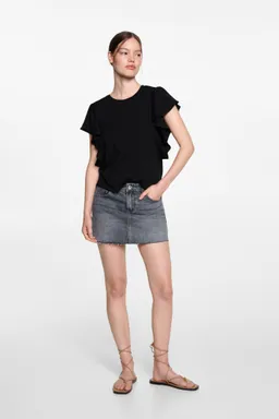 Remera algodón con volantes de Mango Teen en Remeras para argentina