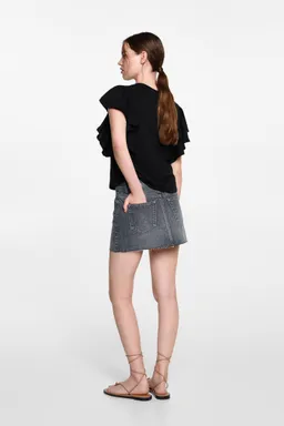 Remera algodón con volantes de Mango Teen en Remeras para argentina