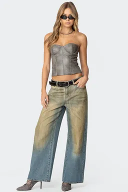 Corset sulivan strapless cuero sintético de Edikted en Tops para argentina