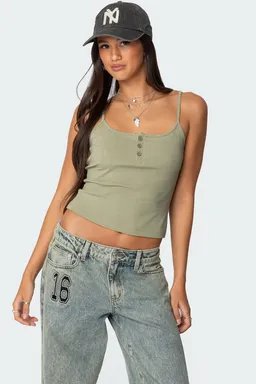 Musculosa henley canalé de Edikted en Tops para argentina