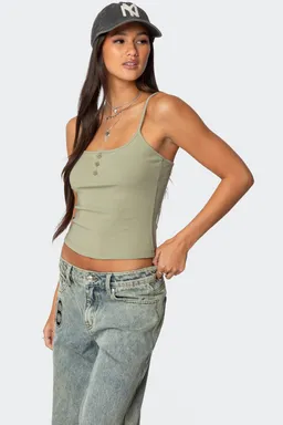Musculosa henley canalé de Edikted en Tops para argentina