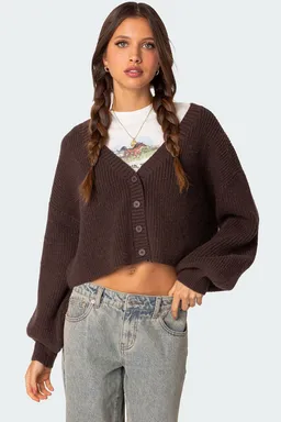Cárdigan sabrina corto punto grueso de Edikted en Buzos y Sweaters para argentina
