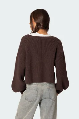 Cárdigan sabrina corto punto grueso de Edikted en Buzos y Sweaters para argentina