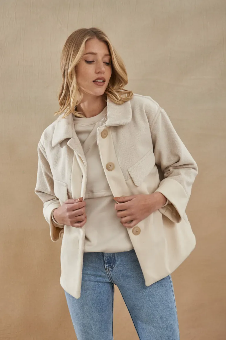 Kimono de Corte Holgado en Tono Neutro para Mujer de Apricot en Kimonos para argentina