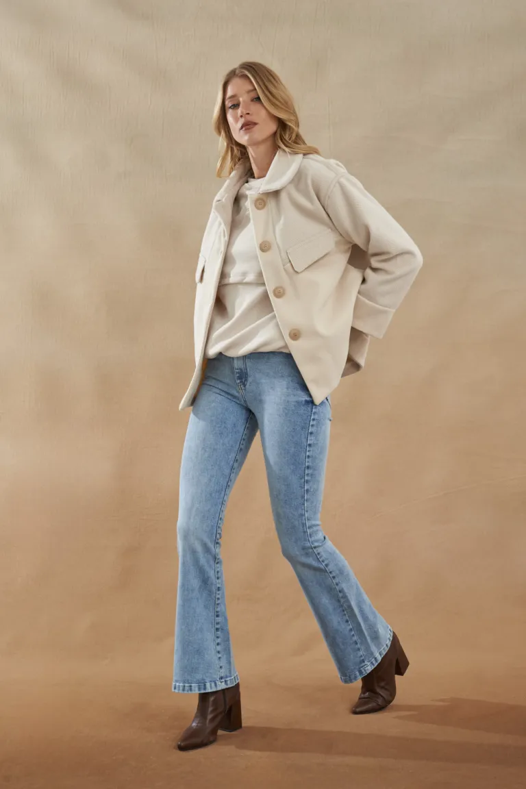 Kimono de Corte Holgado en Tono Neutro para Mujer de Apricot en Kimonos para argentina