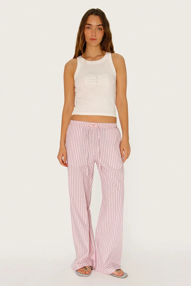 Pantalón de poplin rayado con detalles en contrastantes de Sofia Sarkany en Pantalones para argentina