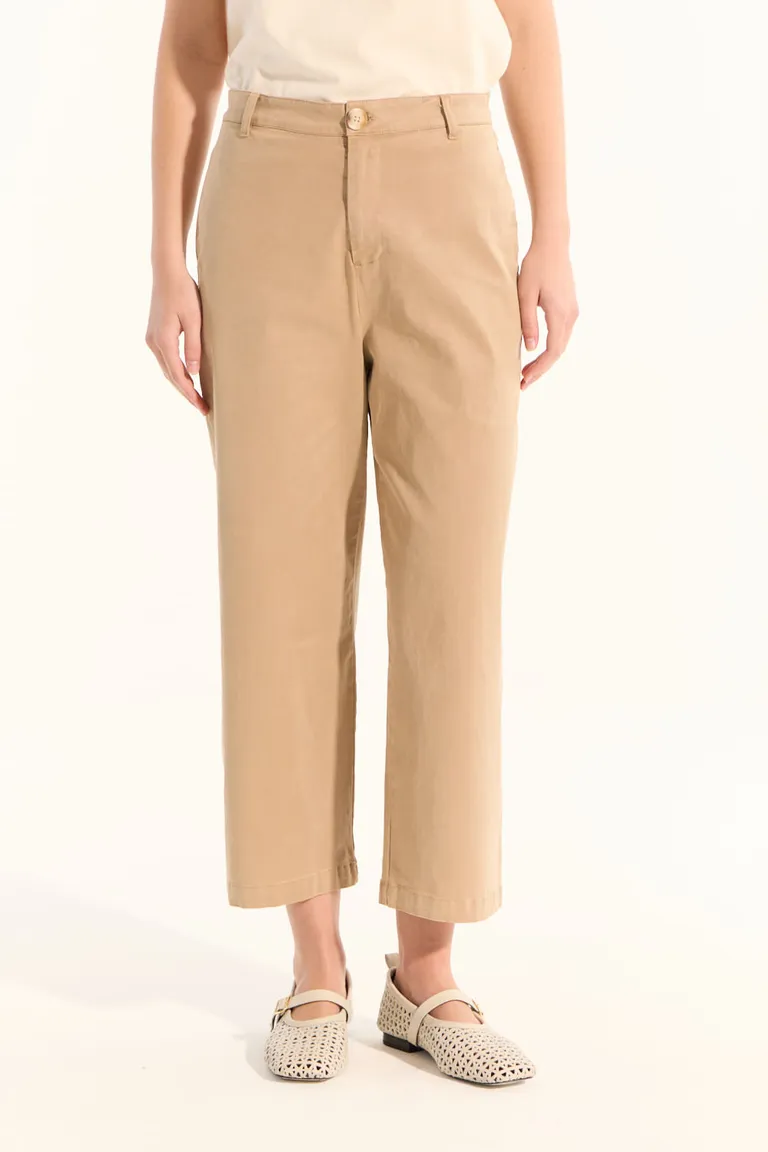 Pantalón garment dye de tiro alto y pierna ancha para mujer de Portsaid en Pantalones para argentina