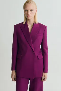 Blazer traje cruzado con lino de Mango en Blazers para argentina