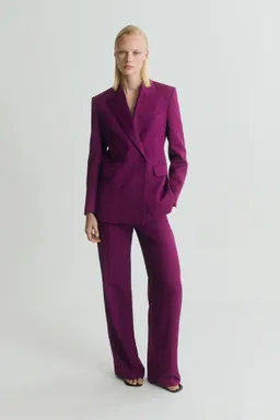 Blazer traje cruzado con lino de Mango en Blazers para argentina