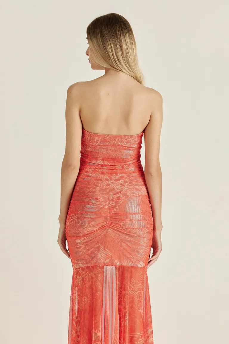 Vestido drapeado en tejido de punto con estampado y efecto brillante de Tucci en Vestidos para argentina