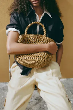 Bolso bucket fibra natural de Mango en Bolsos y Carteras para argentina